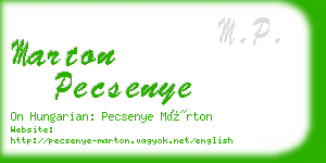 marton pecsenye business card